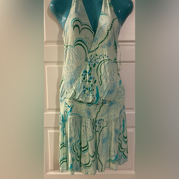 Vintage Y2k Guess Open Back Halter Neck Multi Print Dress - Picture 9 of 11
